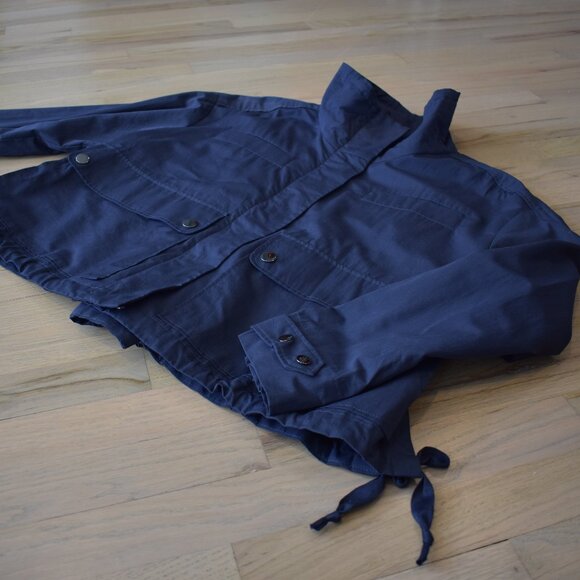 NWT Nordstrom Signature Cotton & Silk Crop Utility Jacket - Picture 2 of 14